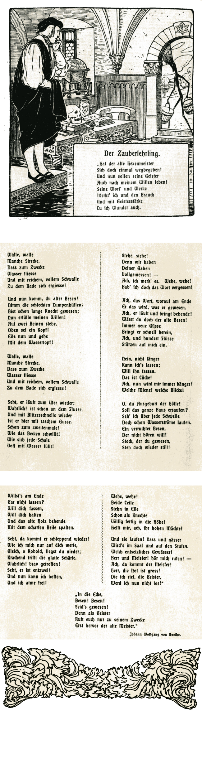 Der Zauberlehrling - Eine Ballade von Johann Wolfgang von Goethe 